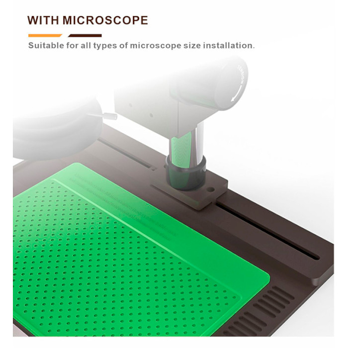 Силіконовий термостійкий килимок для пайки BAKU BA-697 2-in-1 Microscope Maintenance Insulation Pad (250x330x30мм)