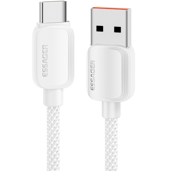 Кабель ESSAGER Breeze 100W Fast Charging Cable USB-A to Type-C 2м White (EXC7A-WLA02-P)