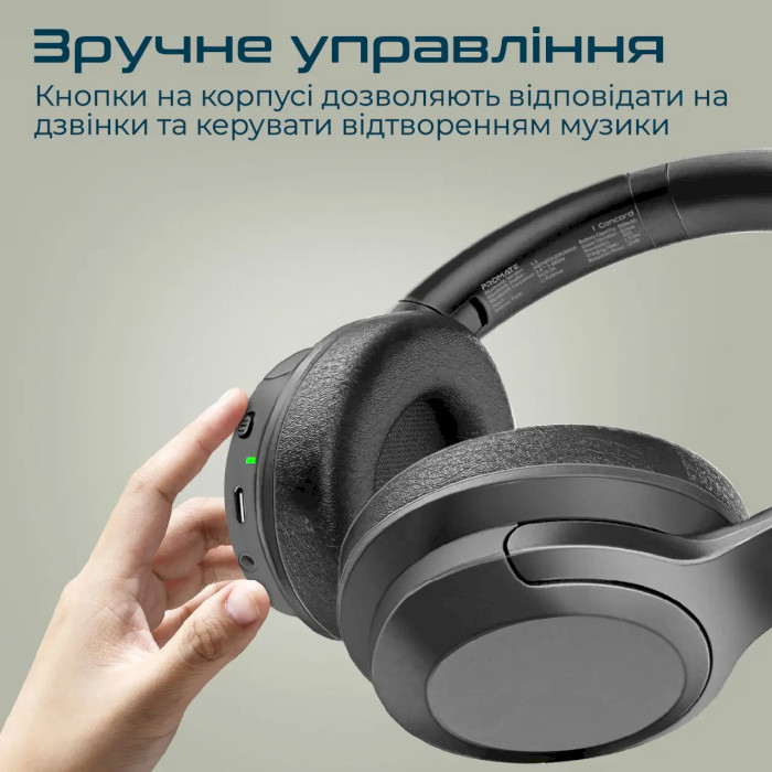 Наушники PROMATE Concord Black