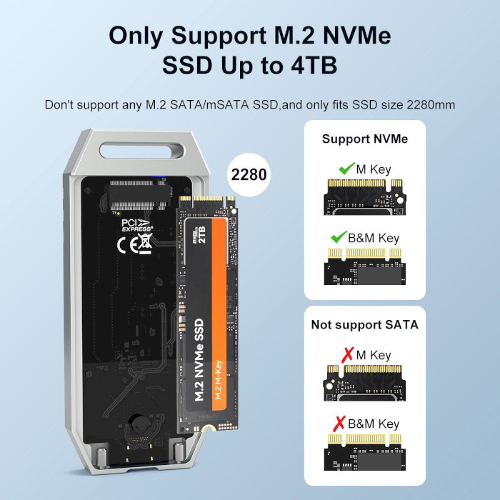 Карман внешний MAIWO K1695 NVMe PCIe M.2 to USB4