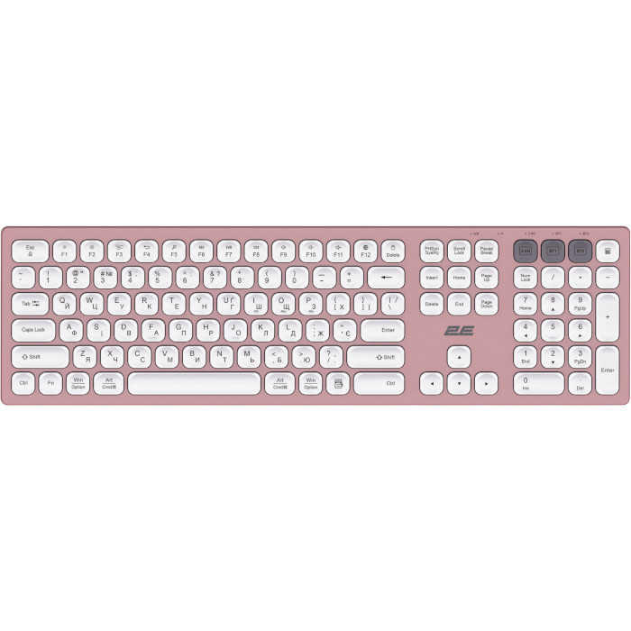 Клавіатура бездротова 2E KS270 Pink/White (2E-KS270WBPN_UA)