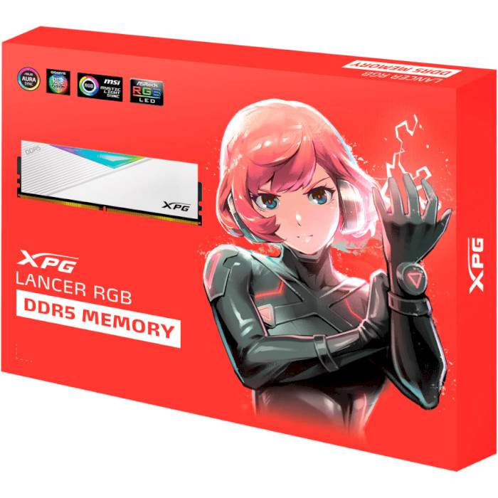 Модуль памяти ADATA XPG Lancer RGB White DDR5 6400MHz 64GB Kit 2x32GB (AX5U6400C3232G-DCLARWH)