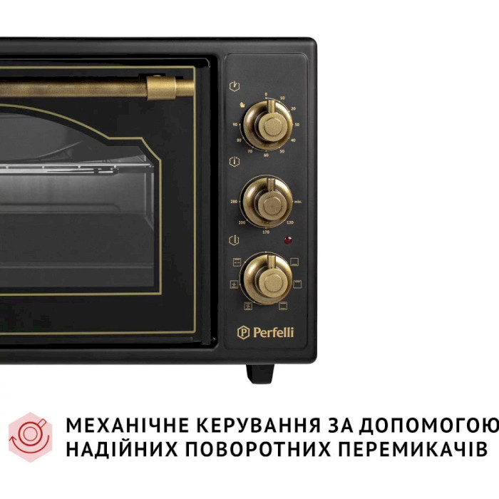 Електропіч PERFELLI Laggio 37 Black Retro