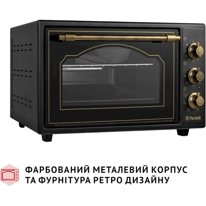 Электропечь PERFELLI Laggio 37 Black Retro