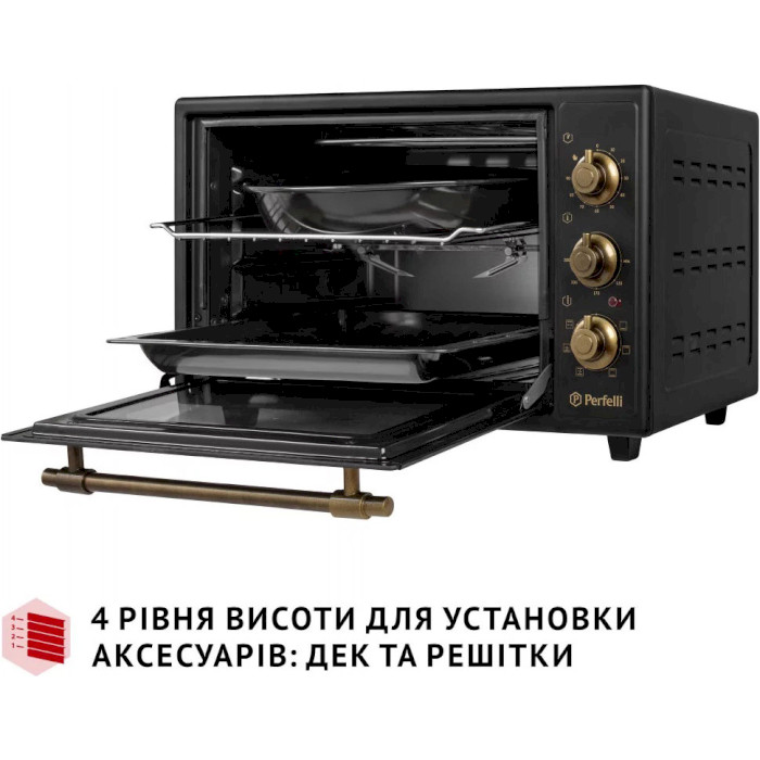 Електропіч PERFELLI Laggio 37 Black Retro