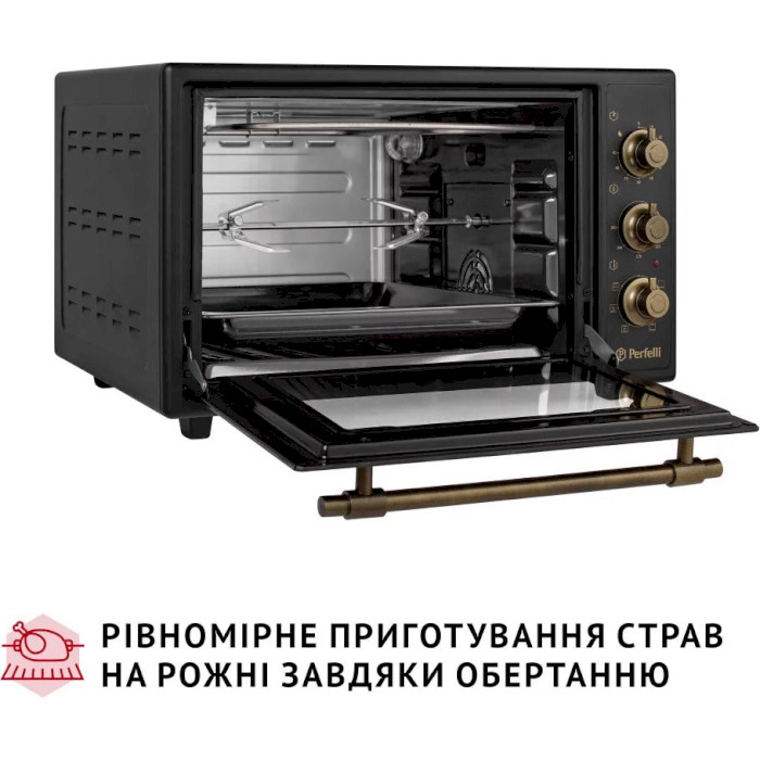 Електропіч PERFELLI Laggio 37 Black Retro