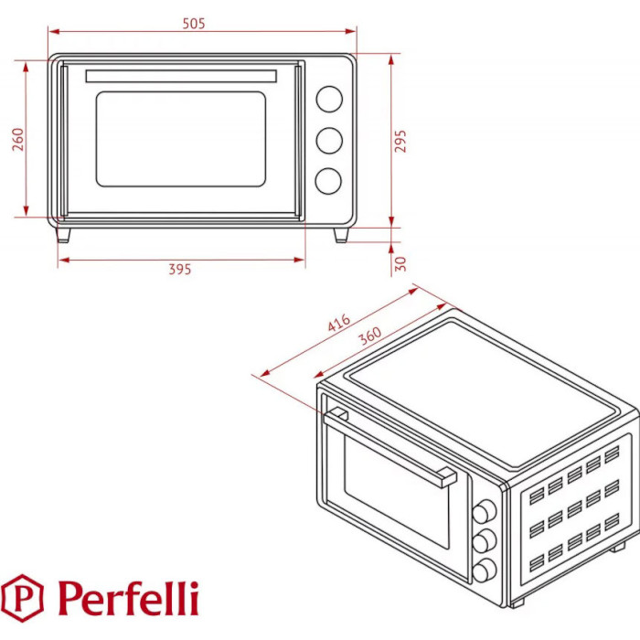 Електропіч PERFELLI Trimo 37 Black