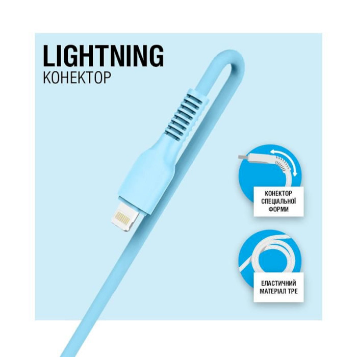 Кабель ACCLAB USB 2.0 AM to Lightning 2.4A 1.2м Blue (1283126518188)