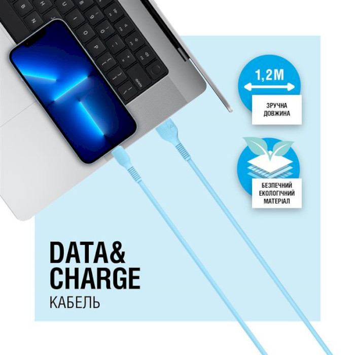 Кабель ACCLAB USB 2.0 AM to Lightning 2.4A 1.2м Blue (1283126518188)