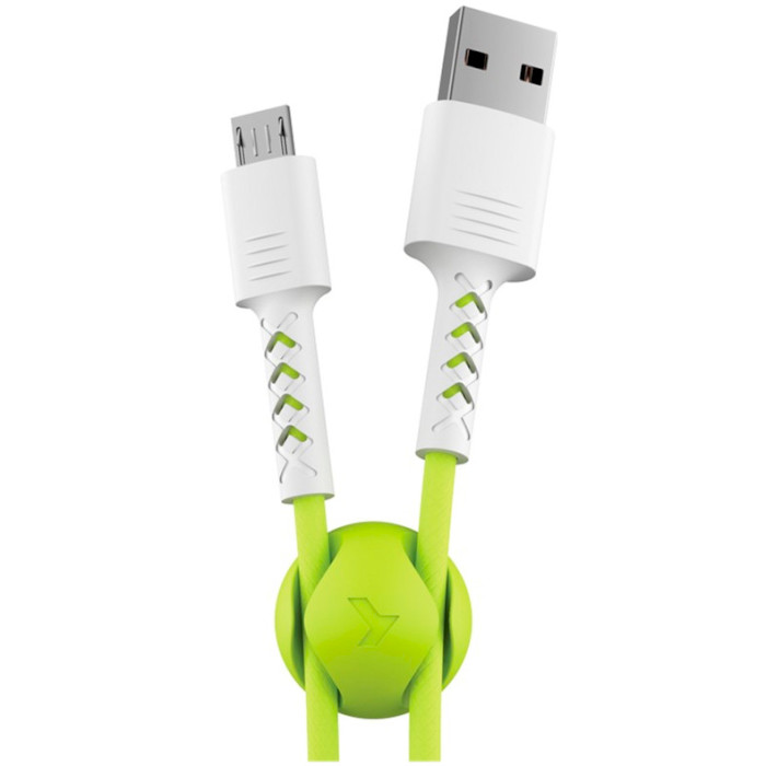 Кабель PIXUS Soft USB-A to Micro-USB 1м White/Lime