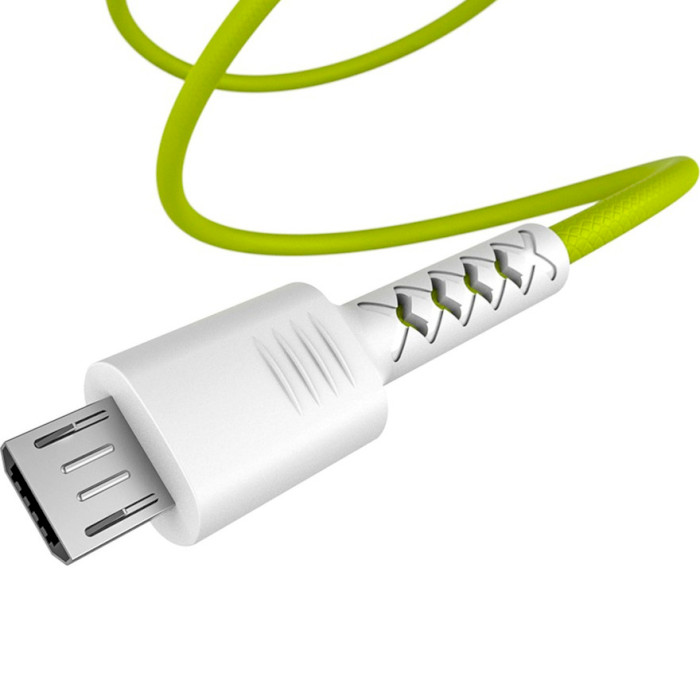 Кабель PIXUS Soft USB-A to Micro-USB 1м White/Lime