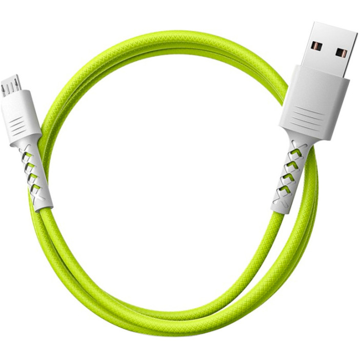 Кабель PIXUS Soft USB-A to Micro-USB 1м White/Lime