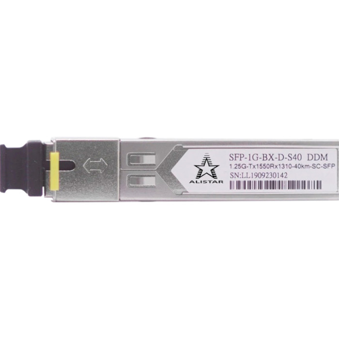 Модуль ALISTAR SFP-1G-BX-D-S40 SFP 1.25GbE Tx1550/Rx1310 40km DDM SM SC