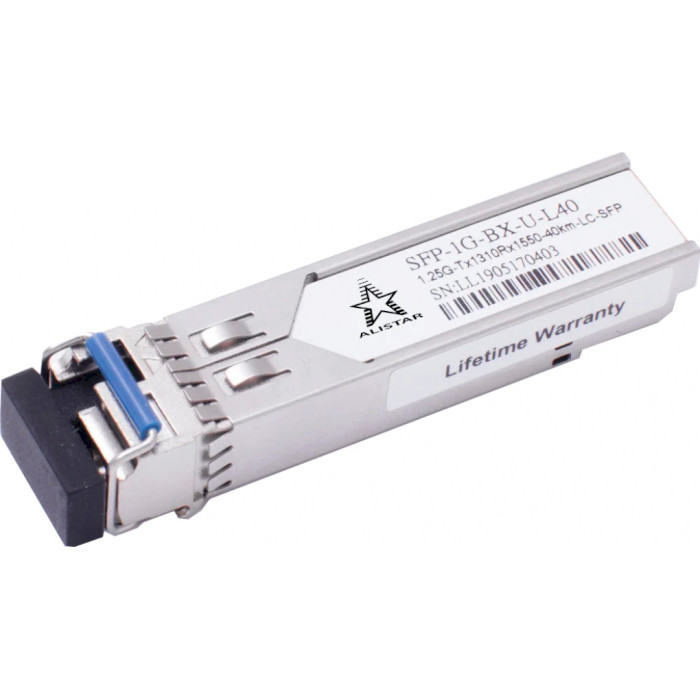 Модуль ALISTAR SFP-1G-BX-U-L40 SFP 1.25GbE Tx1310/Rx1550 40km DDM SM LC