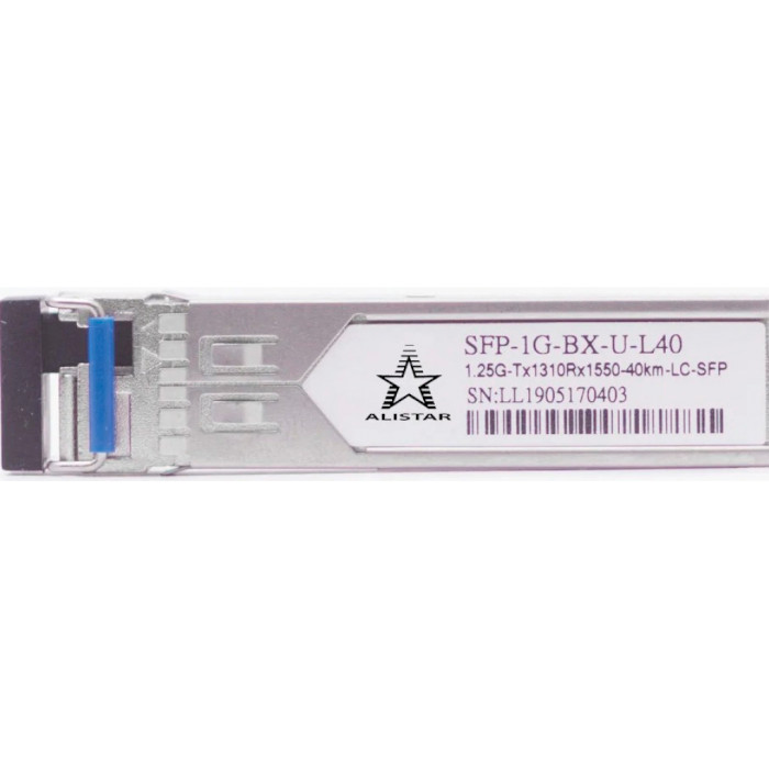 Модуль ALISTAR SFP-1G-BX-U-L40 SFP 1.25GbE Tx1310/Rx1550 40km DDM SM LC