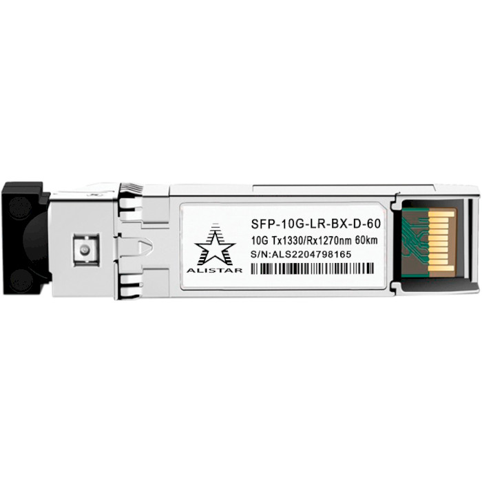 Модуль ALISTAR SFP-10G-ER-BX-D-60 SFP+ 10GbE Tx1330/Rx1270 60km DDM SM LC