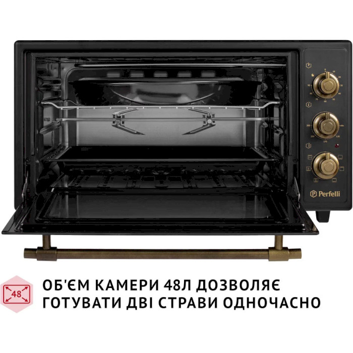 Електропіч PERFELLI Laggio 48 Black Retro