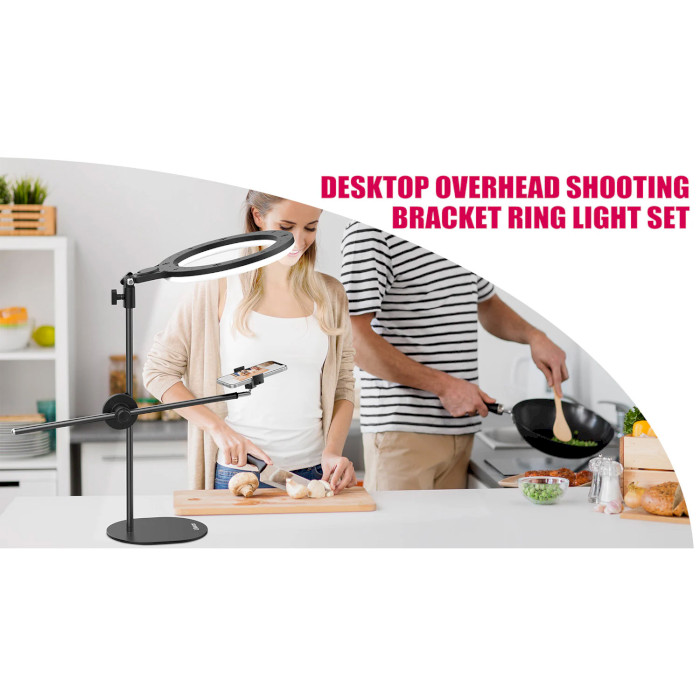 Кільцева LED лампа ULANZI Desktop Overhead Shooting Bracket Ring Light Set (UV-2517)