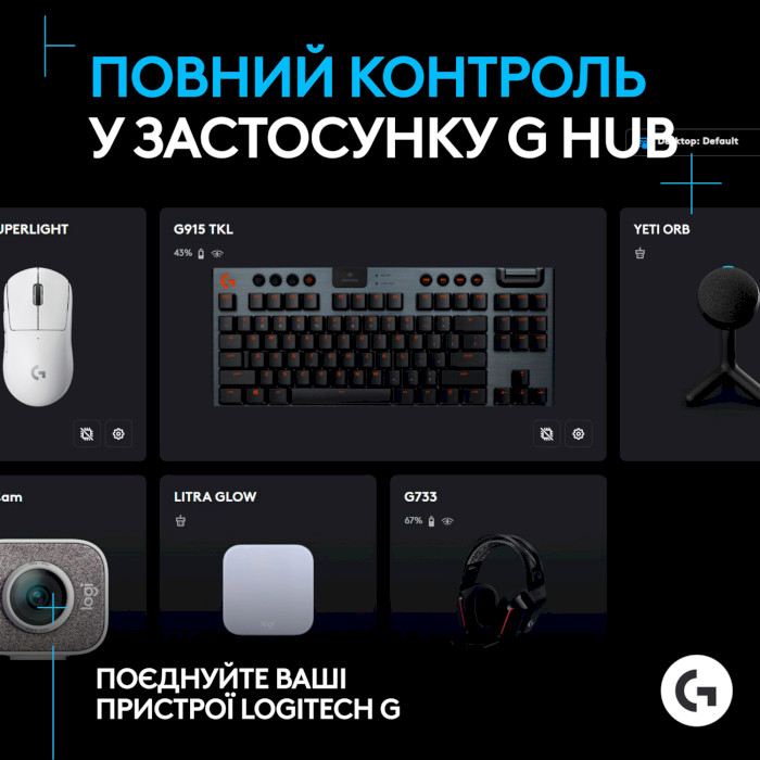 Мікрофон LOGITECH Yeti ORB RGB with LightSync Off-White (988-000558)