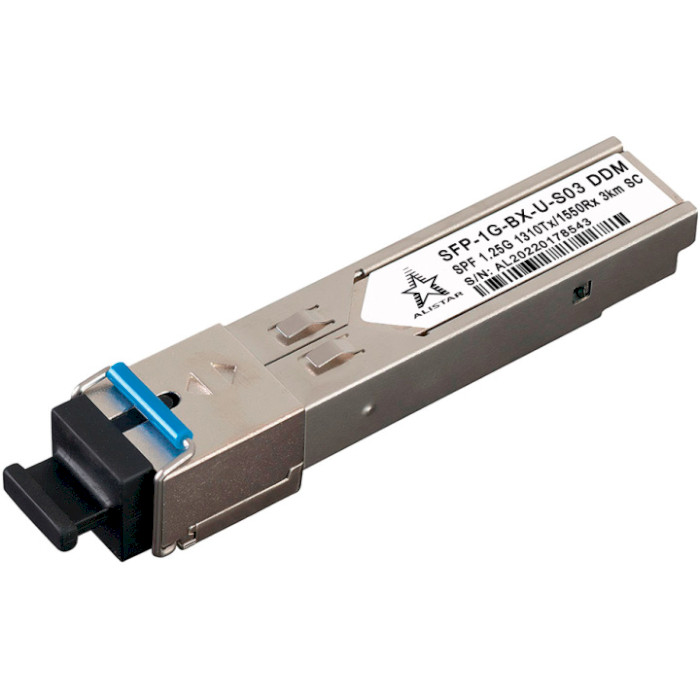 Модуль ALISTAR SFP-1G-BX-U-S03 SFP 1.25GbE Tx1310/Rx1550 3km DDM SM SC