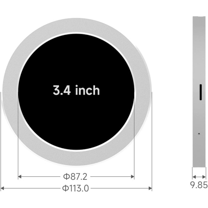 Дисплей WAVESHARE 3.4" 800x800 USB Monitor with AIO LCD Screen (WAV-26771)