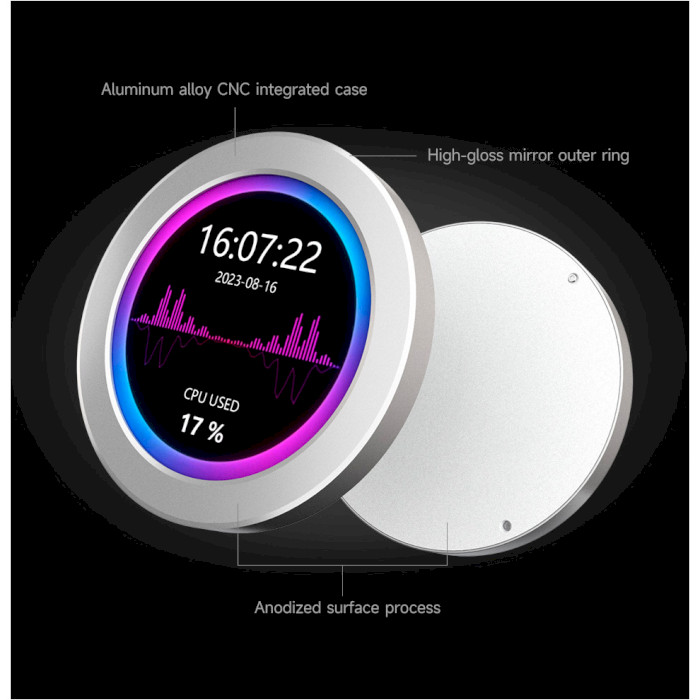 Дисплей WAVESHARE 3.4" 800x800 USB Monitor with AIO LCD Screen (WAV-26771)