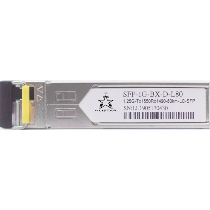 Модуль ALISTAR SFP-1G-BX-D-L80 SFP 1.25GbE Tx1550/Rx1490 80km DDM SM LC