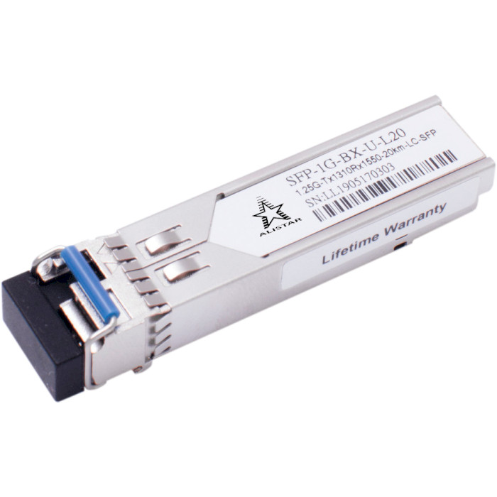 Модуль ALISTAR SFP-1G-BX-U31-L20 SFP 1.25GbE Tx1310/Rx1550 20km DDM SM LC