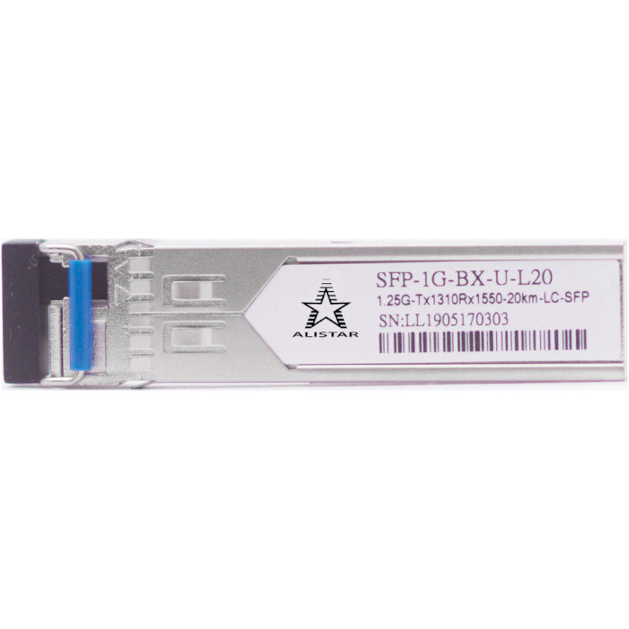 Модуль ALISTAR SFP-1G-BX-U31-L20 SFP 1.25GbE Tx1310/Rx1550 20km DDM SM LC