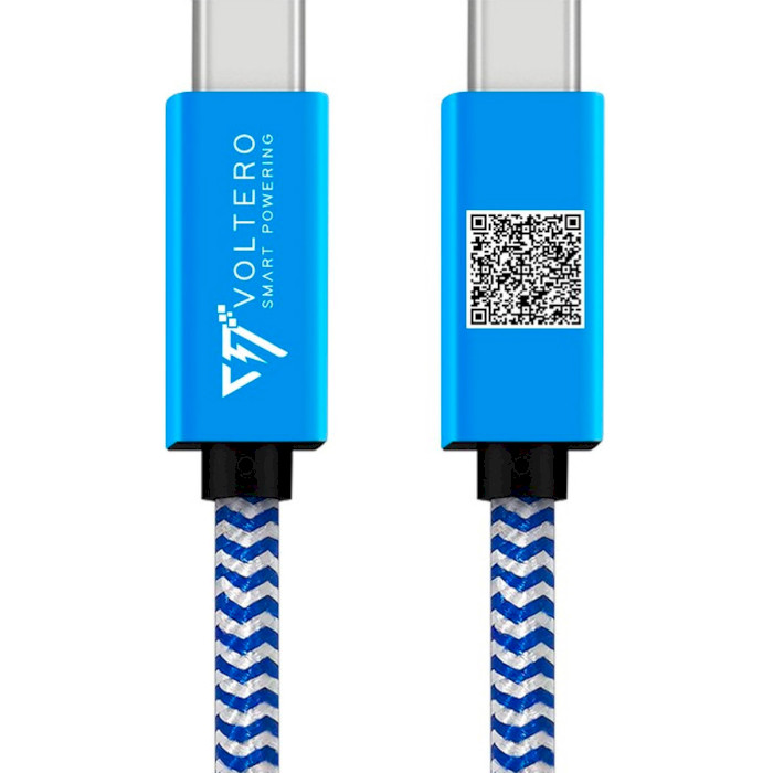 Кабель VOLTERO C1 USB-C 3.1 Gen2 100W 1м Blue