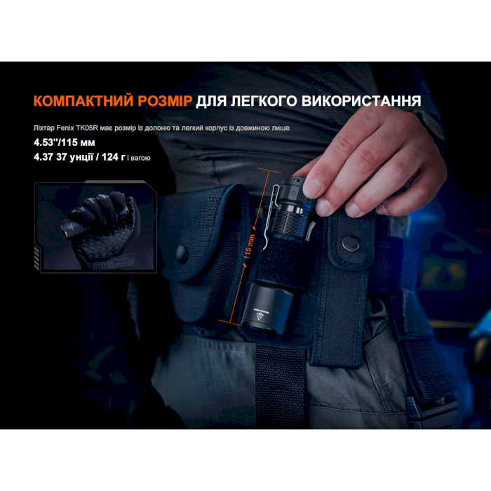 Фонарь тактический FENIX TK05R Black