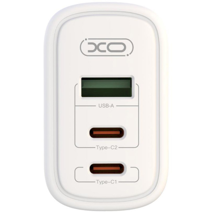 Зарядное устройство XO CE04 2xUSB-C, 1xUSB-A, PD2.0, QC3.0 White w/Type-C to Type-C cable (XO-CE04-WH-TC)