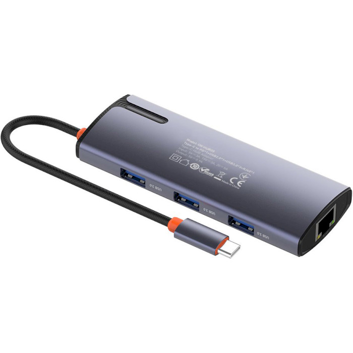 Сетевой адаптер с USB-хабом COLORWAY 6-in-1 USB-C to 3xUSB3.0, 1xUSB2.0, PD100W, LAN (CW-HUB03)