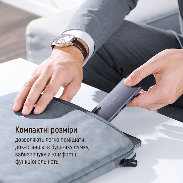 Сетевой адаптер с USB-хабом COLORWAY 6-in-1 USB-C to 3xUSB3.0, 1xUSB2.0, PD100W, LAN (CW-HUB03)