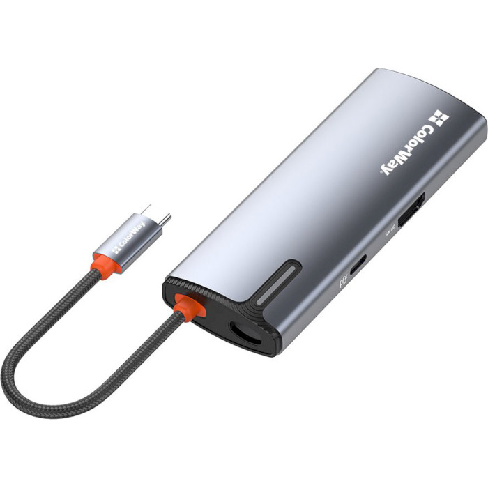 Сетевой адаптер с USB-хабом COLORWAY 5-in-1 USB-C to 1xHDMI, 3xUSB3.0, PD100W (CW-HUB01)