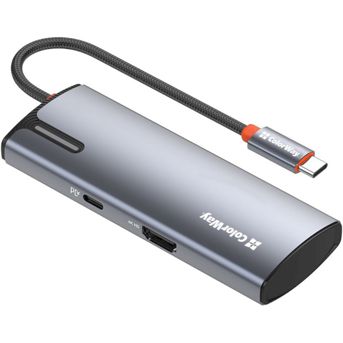 Сетевой адаптер с USB-хабом COLORWAY 5-in-1 USB-C to 1xHDMI, 3xUSB3.0, PD100W (CW-HUB01)