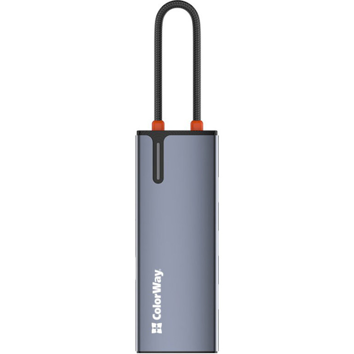 Сетевой адаптер с USB-хабом COLORWAY 6-in-1 USB-C to 1xHDMI, 3xUSB3.0, PD100W, LAN (CW-HUB02)