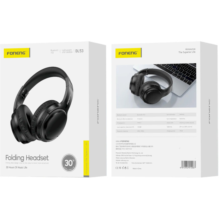 Наушники FONENG BL53 Black