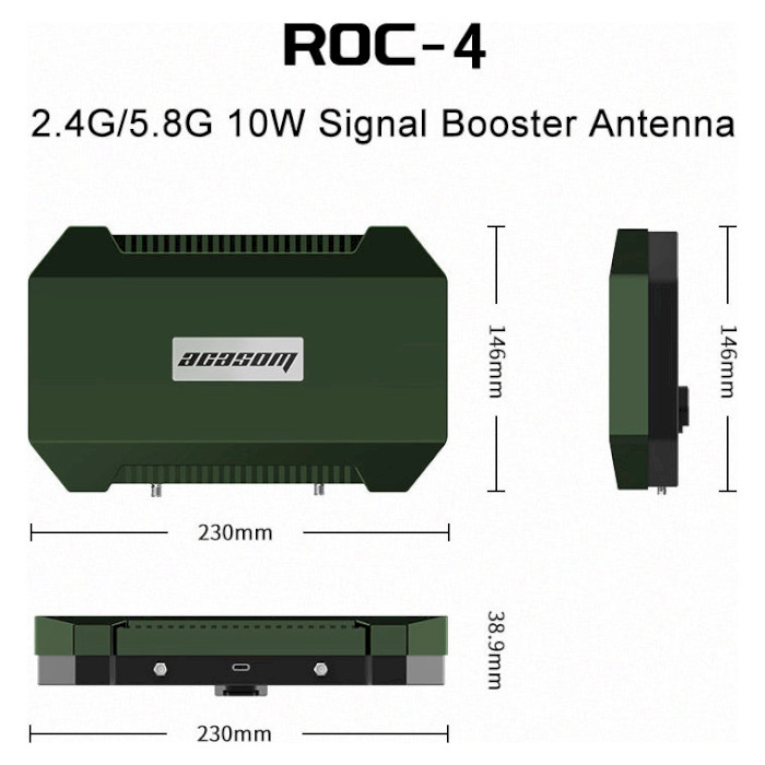 Усилитель сигнала ACASOM ROC-4 Green 2.4G/5.8G 10W 8000mAh