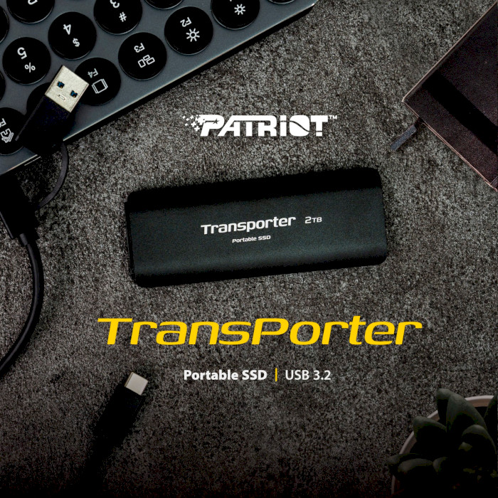 Портативный SSD диск PATRIOT Transporter 1TB USB3.2 Gen2 (PTP1TBPEC)