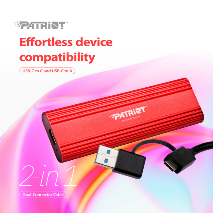 Портативный SSD диск PATRIOT Transporter Lite 512GB USB3.2 Gen2 (PTPL512GPEC)