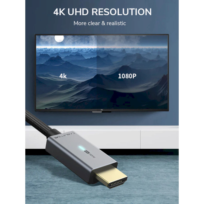 Кабель CABLETIME 4K 30Hz DisplayPort - HDMI 1м Black (CA914609)