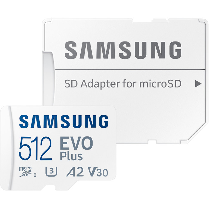 Карта памяти SAMSUNG microSDXC EVO Plus 512GB UHS-I U3 V30 A2 Class 10 + SD-adapter (MB-MC512SA/EU)