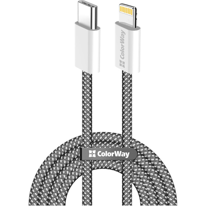 Кабель COLORWAY USB-C to Lightning 3A 1м Black (CW-CBPDCL061-BK)