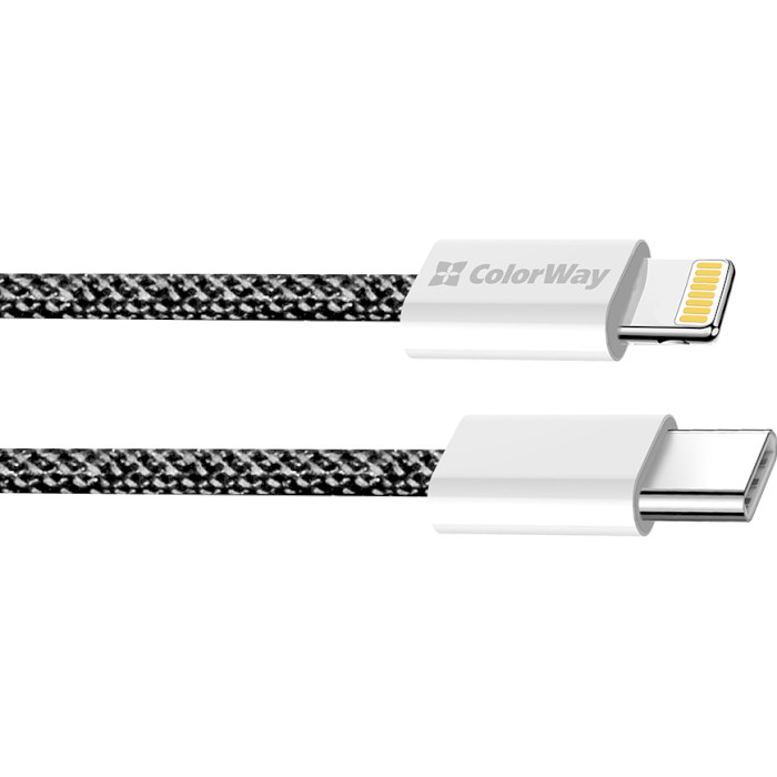 Кабель COLORWAY USB-C to Lightning 3A 1м Black (CW-CBPDCL061-BK)