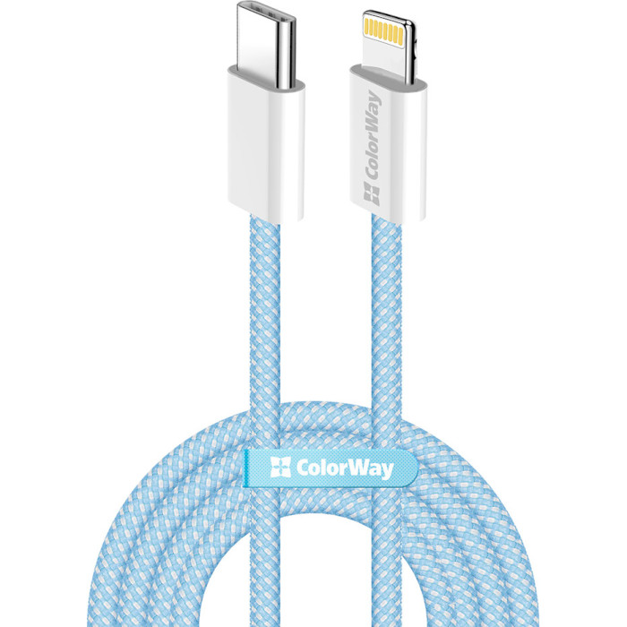 Кабель COLORWAY USB-C to Lightning 3A 1м Blue (CW-CBPDCL061-BL)