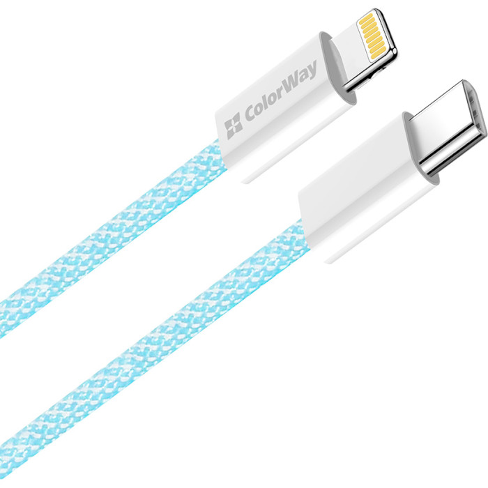 Кабель COLORWAY USB-C to Lightning 3A 1м Blue (CW-CBPDCL061-BL)