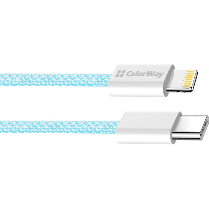 Кабель COLORWAY USB-C to Lightning 3A 1м Blue (CW-CBPDCL061-BL)