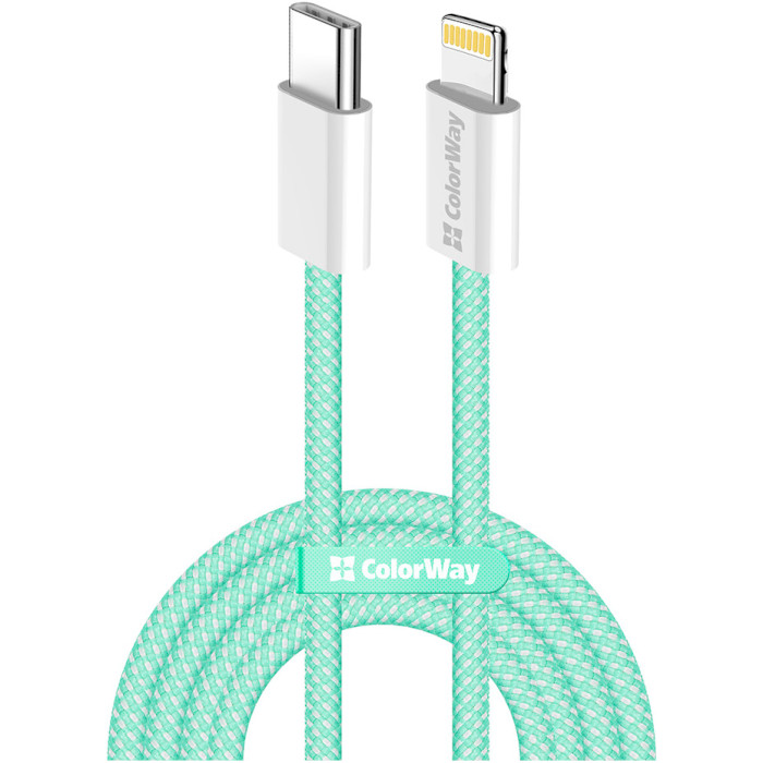 Кабель COLORWAY USB-C to Lightning 3A 1м Green (CW-CBPDCL061-G)