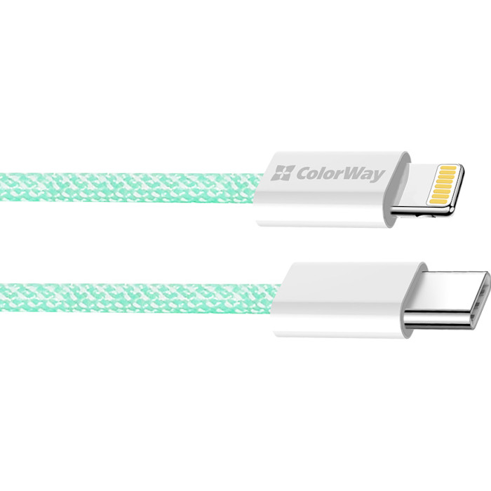 Кабель COLORWAY USB-C to Lightning 3A 1м Green (CW-CBPDCL061-G)